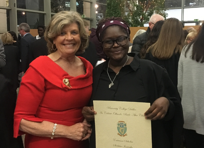 Tlamelo’s UCD Entrance Scholar Ceremony, with Ita in attendance